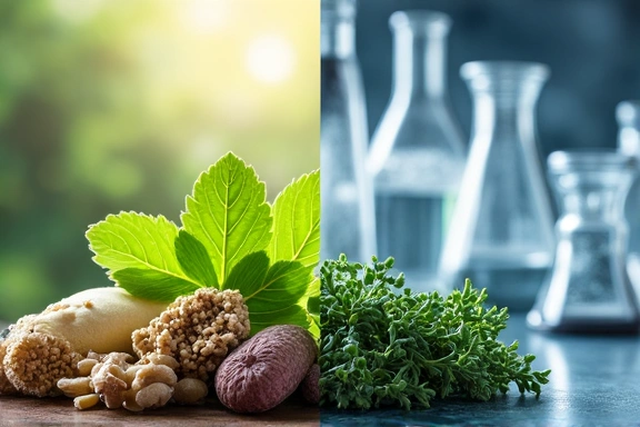 Image representing natural ingredients and scientific research