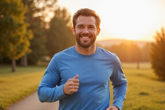 Man looking energetic, representing vitality
