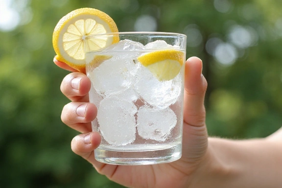 Person enjoying a refreshing glass of water
