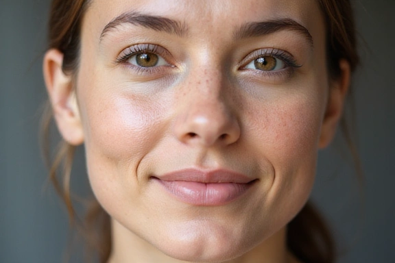 Woman with glowing, hydrated skin