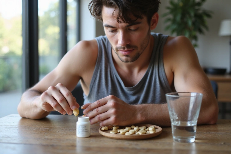 Man taking an energy supplement
