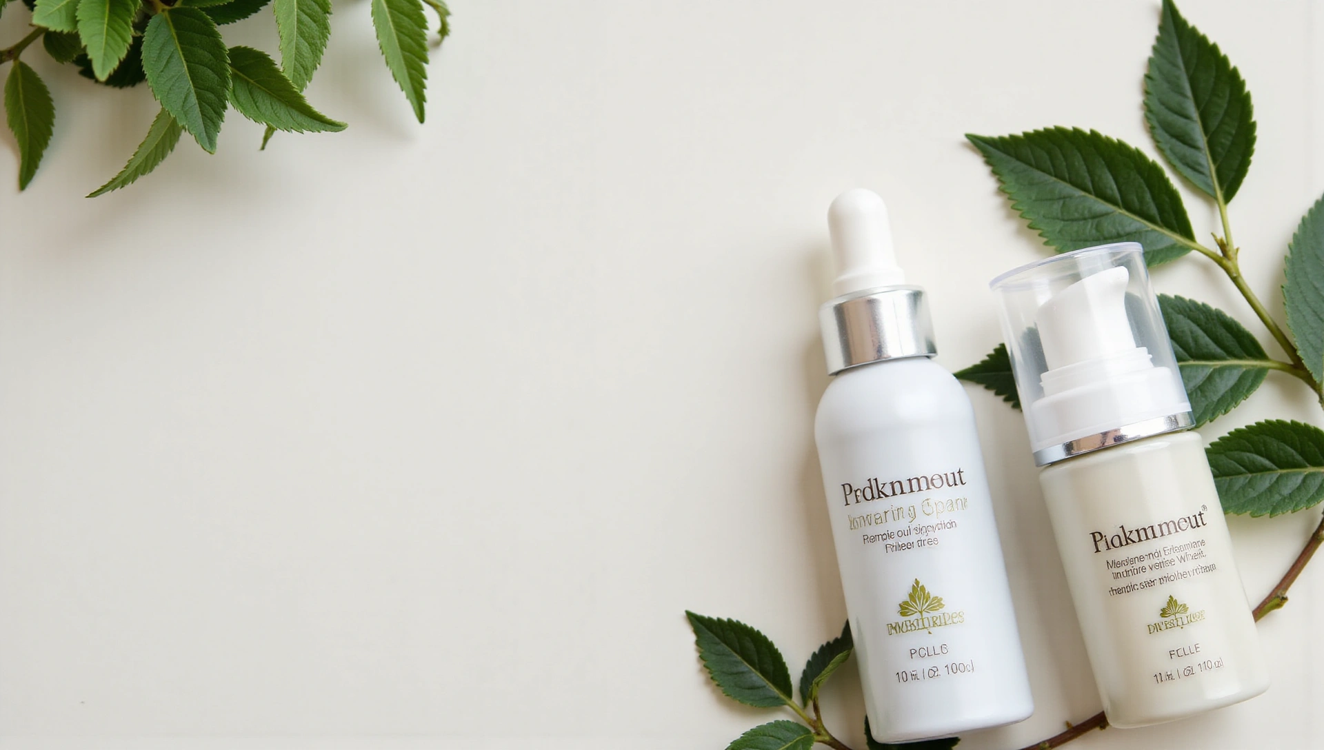 Elegant natural health and skincare products arranged artistically