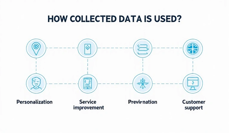 Infographic showing how data is used for personalization and service improvement.